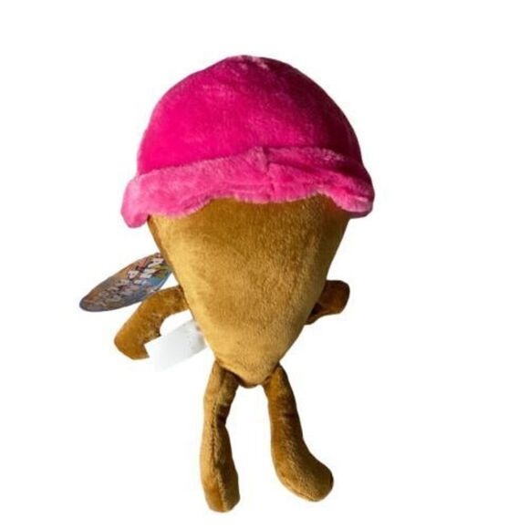 NWT Kellytoy Ice Cream Cone Embroidered Face Lovey 13" Plush Stuffed Animal Toy - Picture 2 of 4